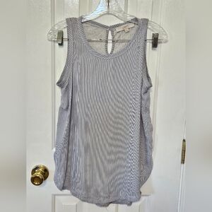 LOFT Black and White Sleeveless Tank Top XS